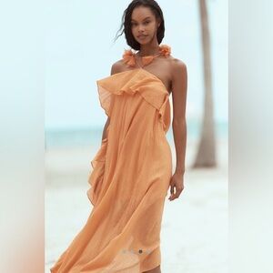 Anthropologie Halter Gauze Maxi Dress NWT